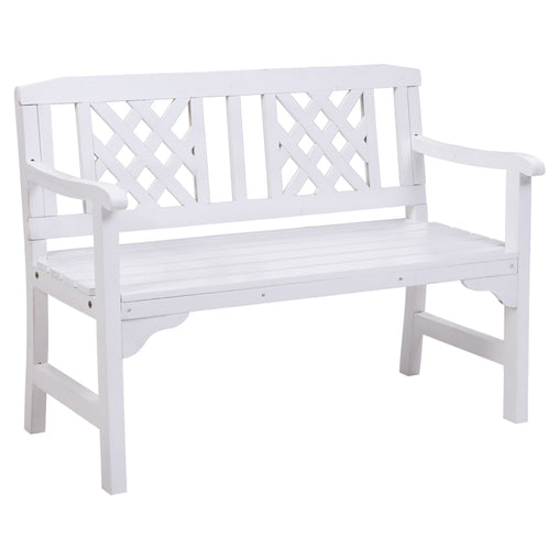 Gardeon Wooden Garden Bench 2 Seat Patio Furniture Timber Outdoor Lounge Chair White Furniture > Outdoor ODF-BENCH-2SEAT-WH Online Furniture