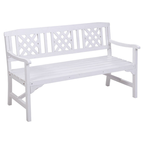 Gardeon Wooden Garden Bench 3 Seat Patio Furniture Timber Outdoor Lounge Chair White Furniture > Outdoor ODF-BENCH-3SEAT-WH-AB Online Furniture