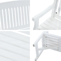 Gardeon Wooden Garden Bench Chair Outdoor Furniture Patio Deck 3 Seater White Furniture > Outdoor ODF-BENCH-5FT-WH Online Furniture