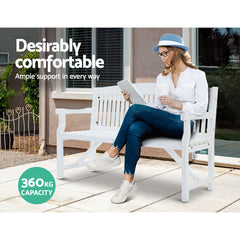 Gardeon Wooden Garden Bench Chair Outdoor Furniture Patio Deck 3 Seater White Furniture > Outdoor ODF-BENCH-5FT-WH Online Furniture