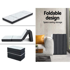 Giselle Bedding Portable Mattress Folding Foldable Foam Floor Bed Tri Fold 180cm - ozily