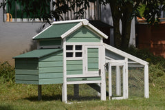 Green Small Chicken coop with nesting box for 2 Chickens / Rabbit Hutch Pet Care > Coops & Hutches V278-CH224_GREEN Online Furniture