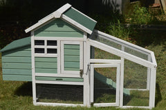 Green Small Chicken coop with nesting box for 2 Chickens / Rabbit Hutch Pet Care > Coops & Hutches V278-CH224_GREEN Online Furniture