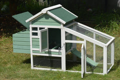 Green Small Chicken coop with nesting box for 2 Chickens / Rabbit Hutch Pet Care > Coops & Hutches V278-CH224_GREEN Online Furniture