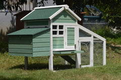 Green Small Chicken coop with nesting box for 2 Chickens / Rabbit Hutch Pet Care > Coops & Hutches V278-CH224_GREEN Online Furniture