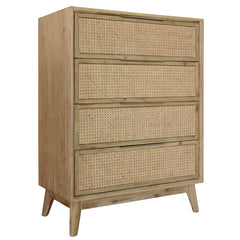 Grevillea Tallboy 4 Chest of Drawers Solid Acacia Wood Storage Cabinet - Brown Furniture > Bedroom V315-VOB-MALM-04 Online Furniture