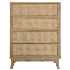 Grevillea Tallboy 4 Chest of Drawers Solid Acacia Wood Storage Cabinet - Brown Furniture > Bedroom V315-VOB-MALM-04 Online Furniture