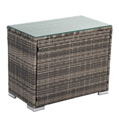 Grey Wicker End Table Furniture > Outdoor V264-OTF-530S-LGR-1 Online Furniture