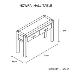 Hall Table 2 Storage Drawers Solid Acacia Wooden Frame Hallway in Oak Color Furniture > Living Room V43-HT-NOW-OAK Online Furniture
