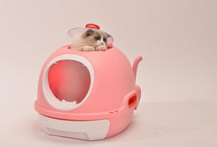 Hooded Cat Toilet Litter Box Tray House With Drawer & Scoop Pink Pet Care > Cat Supplies V278-AT1002-3-WINDOWTRAY-PINK Online Furniture