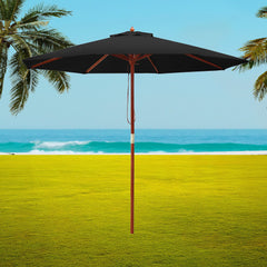 Instahut Outdoor Umbrella 2.7M Pole Cantilever Stand Garden Umbrellas Patio Black Furniture > Outdoor UMB-POLE-27-R-BK Online Furniture