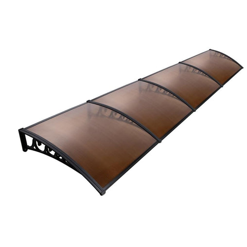 Instahut Window Door Awning Door Canopy Patio UV Sun Shield BROWN 1mx4m DIY - ozily