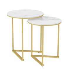 Interior Ave - Nala Gold Nested Side Table Set Furniture > Living Room V355-JJ-XZ196 Online Furniture