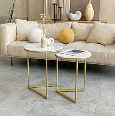 Interior Ave - Nala Gold Nested Side Table Set Furniture > Living Room V355-JJ-XZ196 Online Furniture