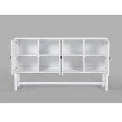 Jasmine Sideboard Buffet Table 160cm 4 Door Mindi Wood Rattan - White Furniture > Living Room V315-VOUT-BELT-13 Online Furniture