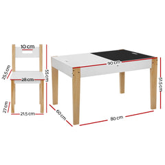 Keezi Kids Table and Chair Set Activity Chalkboard Toys Storage Desk - ozily