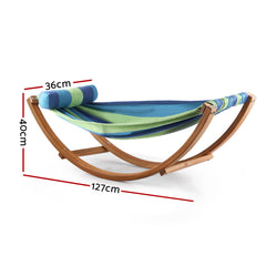 Keezi Kids Timber Hammock Bed Swing - Blue Home & Garden HM-TIM-ARC-KIDS-BLUE Online Furniture