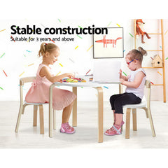 Keezi Nordic Kids Table Chair Set 3PC Desk Activity Study Play - ozily