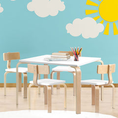 Keezi Nordic Kids Table Chair Set Desk 5PC Activity Dining Study - ozily