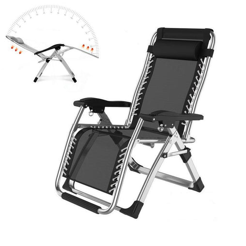 Kingsize Outdoor Folding Reclining Garden Beach Chair Sun Lounger Deck Recliner Furniture > Outdoor V255-RECLINERCHAIR-BK Online Furniture