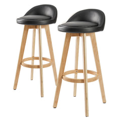 La Bella 2 Set 72cm Black Wooden Bar Stool Leila Leather Furniture > Bar Stools & Chairs V274-FT-WBSPVC-82BK2 Online Furniture