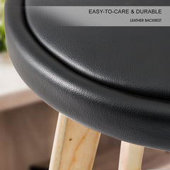 La Bella 2 Set 72cm Black Wooden Bar Stool Leila Leather Furniture > Bar Stools & Chairs V274-FT-WBSPVC-82BK2 Online Furniture