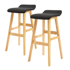 La Bella 2 Set 73cm Black Wooden Bar Stool DARA Fabric Furniture > Bar Stools & Chairs V274-FT-WBSFAB-84BK2 Online Furniture