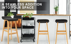 La Bella 2 Set 73cm Black Wooden Bar Stool DARA Fabric Furniture > Bar Stools & Chairs V274-FT-WBSFAB-84BK2 Online Furniture