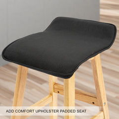 La Bella 2 Set 73cm Black Wooden Bar Stool DARA Fabric Furniture > Bar Stools & Chairs V274-FT-WBSFAB-84BK2 Online Furniture
