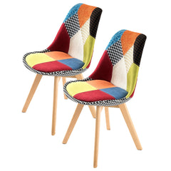 La Bella 2 Set Multi Colour Retro Dining Cafe Chair Padded Seat Furniture > Bar Stools & Chairs V274-FT-J900B-MUT2 Online Furniture