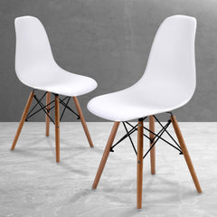 La Bella 2 Set White Retro Dining Cafe Chair DSW PP Furniture > Bar Stools & Chairs V274-FT-PP623-WH2 Online Furniture