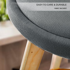 La Bella 4 Set 72cm Grey Wooden Bar Stool Leila Fabric Furniture > Bar Stools & Chairs V274-FT-WBSFAB-82GY4 Online Furniture