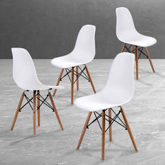 La Bella 4 Set White Retro Dining Cafe Chair DSW PP Furniture > Bar Stools & Chairs V274-FT-PP623-WH4 Online Furniture