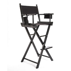 La Bella Black Folding Tall Chair DARK HUMOR Movie Director 75cm Furniture > Bar Stools & Chairs V274-FT-6015DC-BK Online Furniture