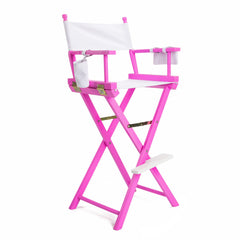 La Bella Pink Folding Tall Chair DARK HUMOR Movie Director 75cm Furniture > Bar Stools & Chairs V274-FT-6015DC-PK Online Furniture