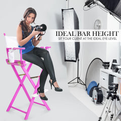 La Bella Pink Folding Tall Chair DARK HUMOR Movie Director 75cm Furniture > Bar Stools & Chairs V274-FT-6015DC-PK Online Furniture