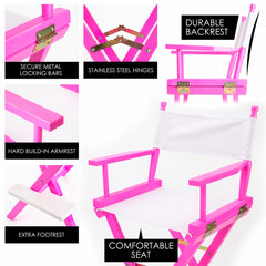 La Bella Pink Folding Tall Chair DARK HUMOR Movie Director 75cm Furniture > Bar Stools & Chairs V274-FT-6015DC-PK Online Furniture