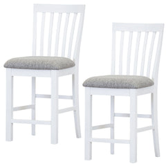 Laelia Tall Bar Chair Stool Set of 2 Solid Acacia Wood Coastal Furniture - White Furniture > Bar Stools & Chairs V315-VO-COAS-04-2PC-KIT Online Furniture