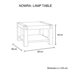 Lamp Table Open Storage Solid Wooden Frame in Classic Oak Colour Furniture > Living Room V43-LT-NOW-OAK Online Furniture