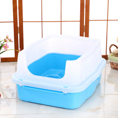 Large Deep Cat Kitty Litter Tray High Wall Pet Toilet Tray With Scoop Blue Pet Care > Cat Supplies V278-BP151-LITTER-TRAY-BLUE Online Furniture