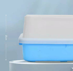 Large Deep Cat Kitty Litter Tray High Wall Pet Toilet Tray With Scoop Blue Pet Care > Cat Supplies V278-BP151-LITTER-TRAY-BLUE Online Furniture