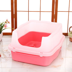 Large Deep Cat Kitty Litter Tray High Wall Pet Toilet Tray With Scoop Pink Pet Care > Cat Supplies V278-BP151-LITTER-TRAY-PINK Online Furniture