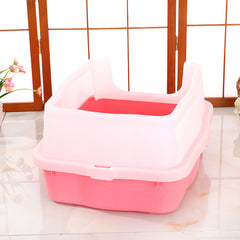 Large Deep Cat Kitty Litter Tray High Wall Pet Toilet Tray With Scoop Pink Pet Care > Cat Supplies V278-BP151-LITTER-TRAY-PINK Online Furniture