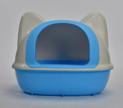 Large Hooded Cat Toilet Litter Box Tray House With Scoop Blue Pet Care > Dog Supplies V278-BP153-L-LITTER-TRAY-BLUE Online Furniture