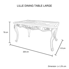 Large Size Oak Wood White Washed Finish Dining Set Furniture > Dining V43-DS-LILE-9PC Online Furniture