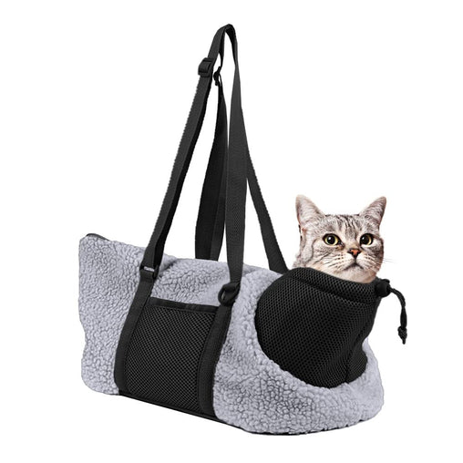 LIFEBEA Small Cat Carrier Pet bag: Comfy Shoulder Bag with Adjustable Strap for Small Dogs, Puppies, Kittens Up to 3kg /6.6 lbs - Grey Pet Care > Dog Supplies V522-KITTEN CARRIER-GREY Online Furniture