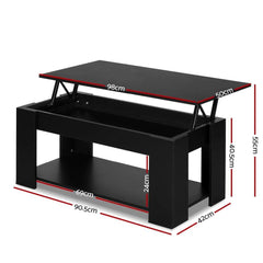 Lift Up Top Mechanical Coffee Table - Black - ozily