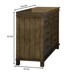 Lily Dresser 7 Chest of Drawers Solid Wood Tallboy Storage Cabinet - Rustic Grey Furniture > Bedroom V315-VOB-MONA-05 Online Furniture