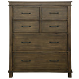 Lily Tallboy 6 Chest of Drawers Solid Pine Wood Bed Storage Cabinet -Rustic Grey