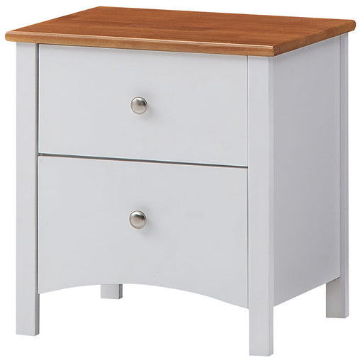 Lobelia Bedside Nightstand 2 Drawers Storage Cabinet Shelf Side End Table -White Furniture > Bedroom V315-VOB-GENE-04 Online Furniture